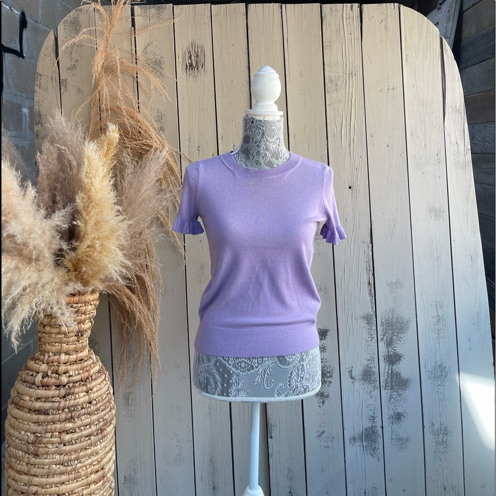 Kate Spade Ruffle Short Sleeve Sweater